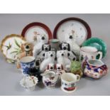 A collection of 19th century and later ceramics including a pair of 19th century Staffordshire