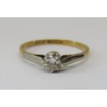 18ct diamond solitaire ring, stone 0.25cts approx, 2.3g