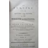 Adam Smith - Wealth of Nations, 4th edition, three volumes, leather bound, 1786