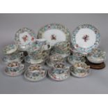 Victorian part tea and coffee service etc with chinoiserie transfer and infilled painted detail