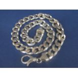 Large sterling silver curblink chain, 56cm long, 6oz approx