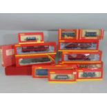 Collection of mixed Hornby including 6 coaches, 6 wagons, a Hornby Dublo level crossing 2460 and a
