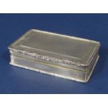 Good quality early Victorian engine turned snuff or trinket box, with cast floral rim and gilt