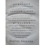 George Ballard - Memoirs of Several Ladies of Great Britain, leather bound, 1752