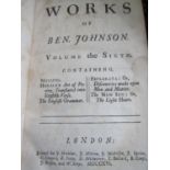 Ben Johnson - The Works Of - six volumes, 1716, leather bound, illustrated