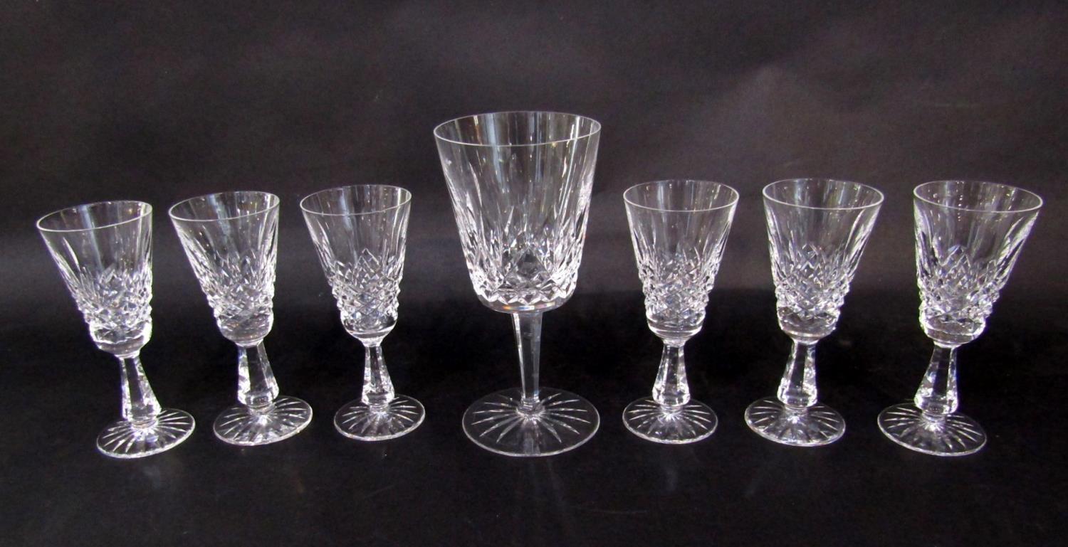 6 Waterford Kenmare sherry glasses with a further Waterford Lismore water glass (7)