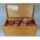 Wooden trunk containing educational display models of embryo - foetus development