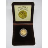 Cased proof sovereign dated 1981