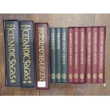 A collection of Folio Society books, all in original cases, subjects include The Legends of King