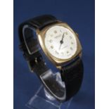 Vintage gents Chancellor de luxe 9ct dress watch, the circular champagne dial with Arabic