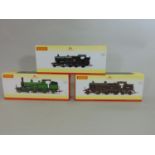 3 boxed Hornby Locomotives: R3335 'Adams Radial', R3404 2-4-4T Fowler class and R3463 Class 52XX,