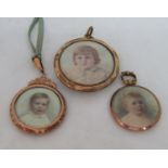 Early 20th century British school - Bust length miniature portrait of a blue eyed, brown haired