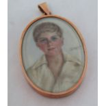 D Mc C - A pair of bust length miniature portraits of a boy and a girl (in double sided pendant)