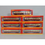 7 Hornby boxed BR Collett corridor coaches all in crimson/ cream (7)