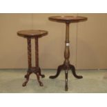 A good quality Georgian style mahogany tripod table with vase shaped pillar and circular tray top,