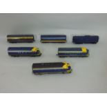 6 HO gauge locomotives, 4 marked Santa Fe, all unboxed and some repainted (6)