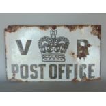 A rare Victorian Post Office sign, 18 x 31cm
