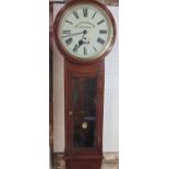 Impressive 19th century mahogany single fusee tavern type station clock, by Gillett & Johnston of