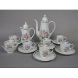 A collection of Susie Cooper Fragrance pattern coffee wares comprising coffee pot, covered milk jug,