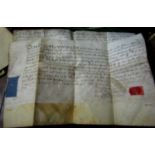 A miscellaneous collection of 17th, 18th and 19th century parchment deeds, indentives, leases,