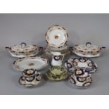 A collection of early 20th century Alexandra pattern dinnerwares comprising a pair of two handled