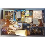 Miscellaneous effects to include art deco compact, 19th century candle snuffer, naval military