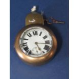 Good silver fusee pocket watch by L M Rudelsheim of Birmingham, the enamelled dial with Roman