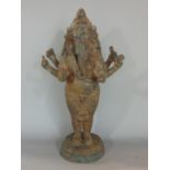 Interesting archaic looking Chinese cast bronze figure of Ganesha or an elephant god, with patinated