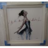 Carly Ashdown (contemporary artist) - Storm Rising - female character in the rain, signed limited