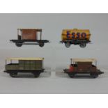 4 pre-war Hornby dublo wagons including 'Park Royal' van marked GW 68796, a Southern Railway brake