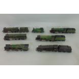 Collection of unboxed Wrenn locomotives: 'Cardiff Castle' with tender x2, 'Queen Elizabeth' 2-6-