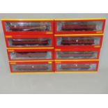 8 boxed Hornby BR coaches all in maroon livery, all with original packaging (8)