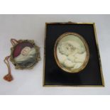 Late 18th century school - miniature study of the head of a sleeping (or possibly dead) child in