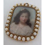 Late 19th century British school - A fine quality bust length miniature portrait of a dark haired