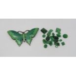 Sterling silver enamelled butterfly brooch by Henry James Hulbert, together with a collection of