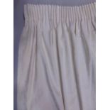 3 pairs full length lined curtains in cream by Laura Ashley with pencil pleat heading, length 2,