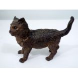 A good quality 19th century bronze kitten with naturalistic finish, 17 cm in length