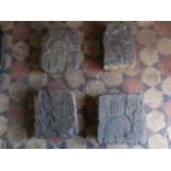 Four antique carved stone fragments/tablets with Egyptian hieroglyphics