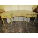 19th century pine centre table with painted finish enclosing three frieze drawers on six turned