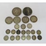 A collection of pre-1947 English silver currency, ome pre-1920. 4oz.