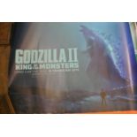 A collection of six cinema advertisement posters to include Godzilla II, AD Astra (Brad Pitt)