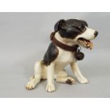 A studio pottery figure of a Staffordshire bull terrier by Joanna Cooke, 20cm approx