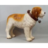 A moulded composite model of a St Bernard dog, 40 cm in height