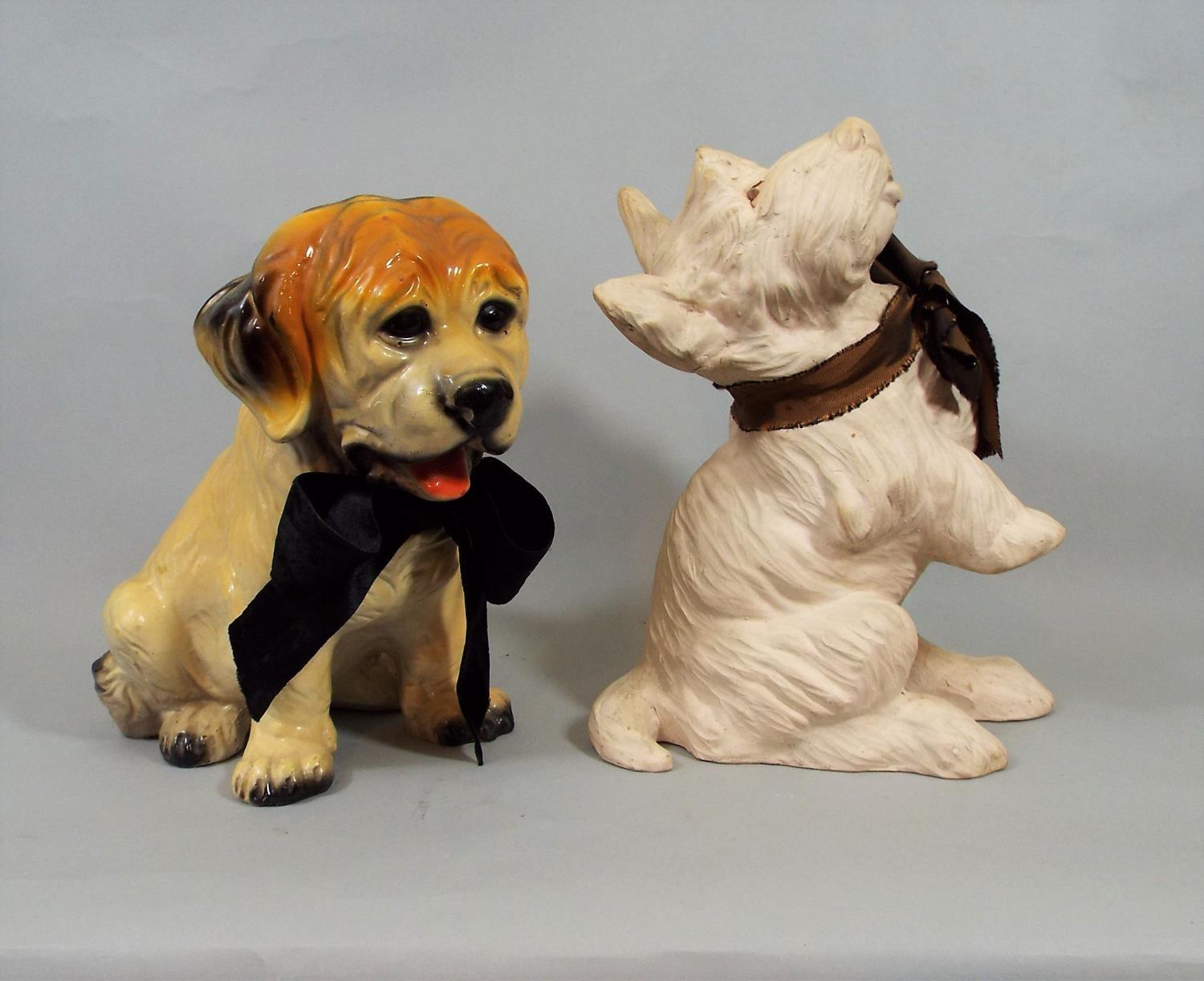 Eight whimsical figures of dogs, one in the Art Deco style, further Chinese example, etc, 26 cm in - Image 4 of 4