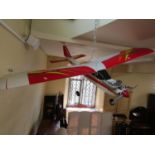 A tiger trainer model aircraft on boxed base stand and other equipment 1.7 metre wing span