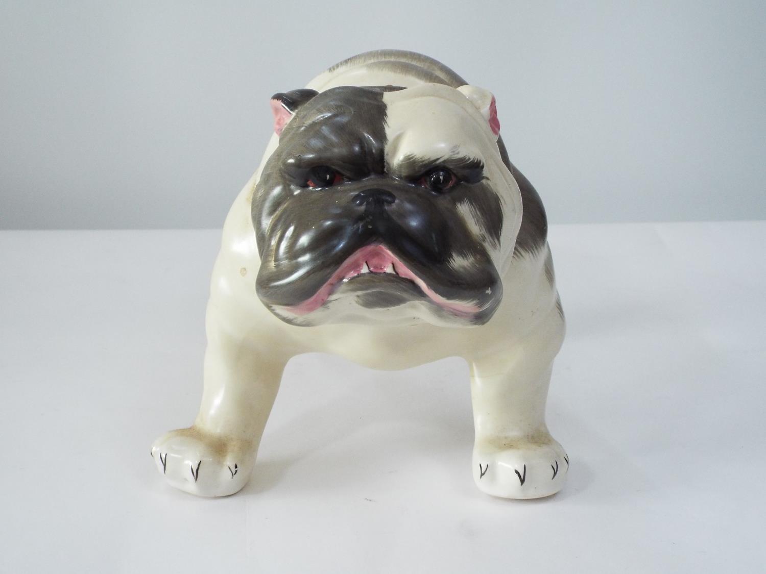 A good ceramic model of a Bulldog, Crown Devon, with naturalistic painted finish, 17cm high - Image 2 of 3