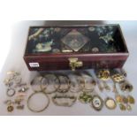 Interesting collection of gilt metal costume jewellery, mostly antique, to include three gold plated