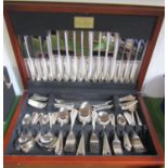 Teak cased canteen of beaded flatware by Roberts & Dore of Sheffield