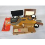 A collection of engineering tool type items comprising Pratt & Witney cased tool set M & W cased