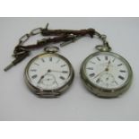The Triumph silver lever pocket watch, the enamel dial with Roman numerals and subsidiary second